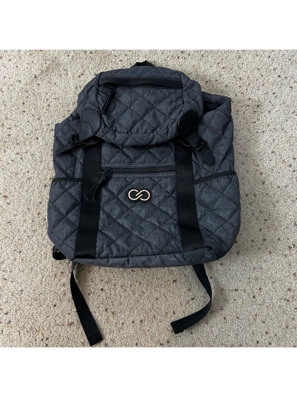 Calia Carrie Underwood Grey Quilted Backpack Bag Everyday Travel Gym